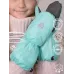 Варежки зимние непромокаемые, мятный, 5-6 лет, Поляярик