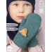 Варежки зимние детские, зеленый, 5-6 лет, Поляярик