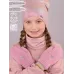 Варежки двухслойные зимние, розовый, 7-8 лет, Поляярик