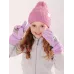 Перчатки зимние для девочки, лиловый, 14-16 см, Поляярик