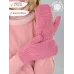 Варежки детские, розовый меланж, 7-8 лет, Поляярик
