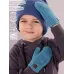 Варежки двухслойные зимние, морская волна, 5-6 лет, Поляярик