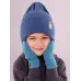 Варежки двухслойные зимние, морская волна, 5-6 лет, Поляярик