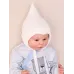 Шапка для новорожденного мальчика, белый, 6-9 мес, Поляярик
