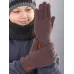 Перчатки однослойные детские, какао, 7-8 лет, Поляярик