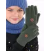 Перчатки вязаные шерстяные, хаки, 5-6 лет, Поляярик