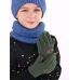 Перчатки вязаные шерстяные, хаки, 5-6 лет, Поляярик