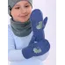 Варежки однослойные для мальчика, серо-синий, 3-4 года, Поляярик