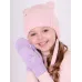 Варежки демисезонные однослойные, лиловый, 5-6 лет, Поляярик