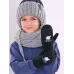 Варежки для мальчика однослойные, черный, 5-6 лет, Поляярик