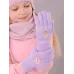 Перчатки детские для девочки, лиловый, 2-3 года, Поляярик