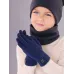 Перчатки детские для мальчика, серо-синий, 5-6 лет, Поляярик