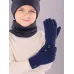 Перчатки детские для мальчика, серо-синий, 5-6 лет, Поляярик