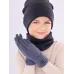 Перчатки детские для мальчика, серо-голубой, 3-4 года, Поляярик