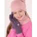 Перчатки детские для девочки, сливовый, 5-6 лет, Поляярик