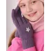 Перчатки детские для девочки, сливовый, 5-6 лет, Поляярик
