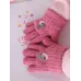 Перчатки шерстяные для девочки, темно-розовый, 3-4 года, Поляярик