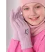 Перчатки детские для девочки, бледно-розовый, 5-6 лет, Поляярик