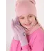 Перчатки детские для девочки, бледно-розовый, 5-6 лет, Поляярик
