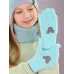 Перчатки для девочки, мятный, 3-4 года, Поляярик