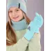 Перчатки для девочки, мятный, 3-4 года, Поляярик
