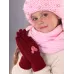 Перчатки для девочки, бордовый, 3-4 года, Поляярик