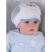 Кепочка хлопковая с сеточкой, молочный, темно-голубой, 44-46, Поляярик