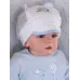 Кепочка хлопковая с сеточкой, молочный, голубой, 46-48, Поляярик