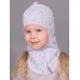 Шапка шлем трикотажная демисезонная, серый меланж, 48-50, Поляярик