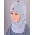Шапка шлем демисезонный, голубой, 48-50, Поляярик