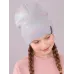 Шапка осенняя для девочки, серый, 52-54, Поляярик
