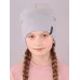 Шапка осенняя для девочки, серый, 52-54, Поляярик