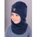 Шапка шлем демисезонный, темно-синий, синий, 46-48, Поляярик