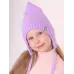 Шапка осенняя для девочки, сиреневый, 50-52, Поляярик