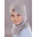 Шапка шлем демисезонный, серый, меланж, 48-50, Поляярик