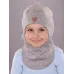 Шапка шлем демисезонный, серый, меланж, 48-50, Поляярик