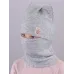 Шапка шлем для девочки демисезонная, серый меланж, 54-56, Поляярик
