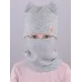 Шапка шлем для девочки демисезонная, серый меланж, 54-56, Поляярик