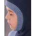 Шапка шлем демисезонный, серо-синий, синий, 48-50, Поляярик
