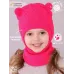 Шапка шлем для девочки демисезонная, коралловый, глубокий коралловый, 50-52, Поляярик