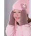 Варежки для девочки с утеплением, розовато-серый, 3-4 года, Поляярик