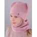 Шлем балаклава для девочки демисезонная, розовый меланж, 54-56, Поляярик