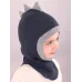 Шапка шлем демисезонный, синий, серый, 48-50, Поляярик