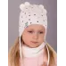 Шапка осенняя для девочки, молочный, 48-50, Поляярик
