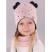 Шапка осенняя для девочки, пудровый, 50-52, Поляярик