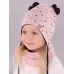 Шапка осенняя для девочки, пудровый, 50-52, Поляярик