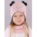 Шапка осенняя для девочки, пудровый, 50-52, Поляярик