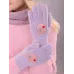 Перчатки детские для девочки, лавандовый, 5-6 лет, Поляярик