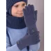 Перчатки детские для мальчика, серо-голубой, 5-6 лет, Поляярик