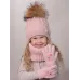 Перчатки детские для девочки, пудровый, 5-6 лет, Поляярик